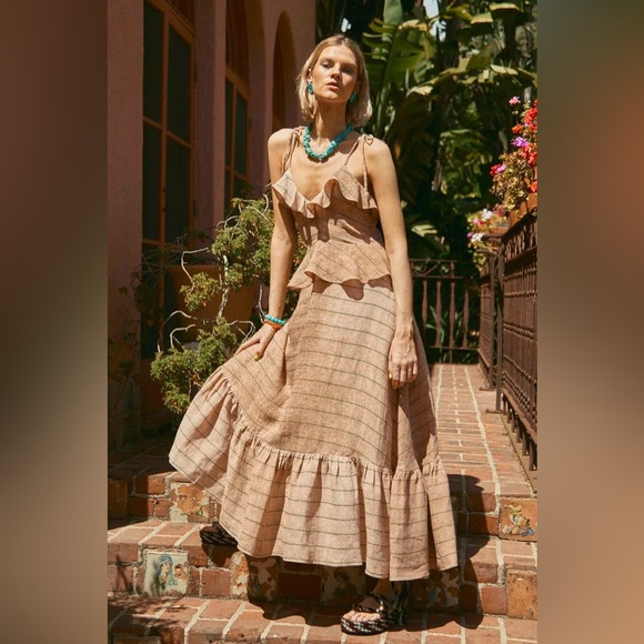 HUNTER BELL Dresses & Skirts - Hunter Bell Jamison Ruffle Midi Dress